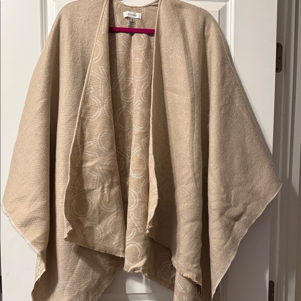 Calvin Klein Cream Open Front Wrap